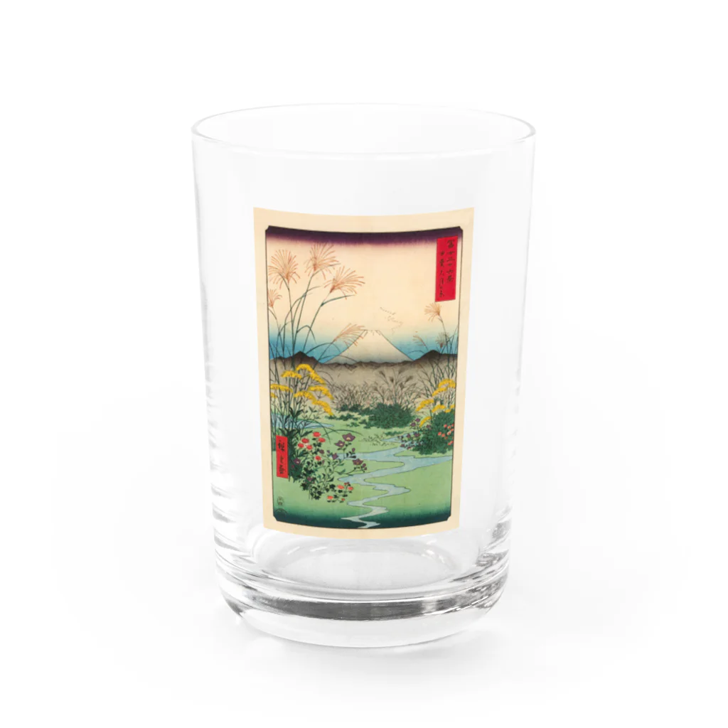 浮世絵屋の広重「冨二三十六景㉛　甲斐大月の原」歌川広重の浮世絵 Water Glass :front