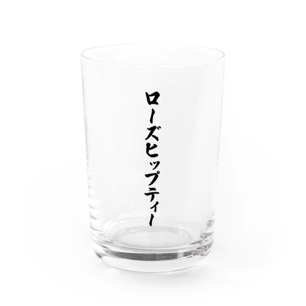 着る文字屋のローズヒップティー Water Glass :front