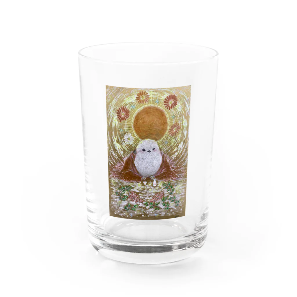 kerokoro雑貨店の祝福のシマエナガ Water Glass :front