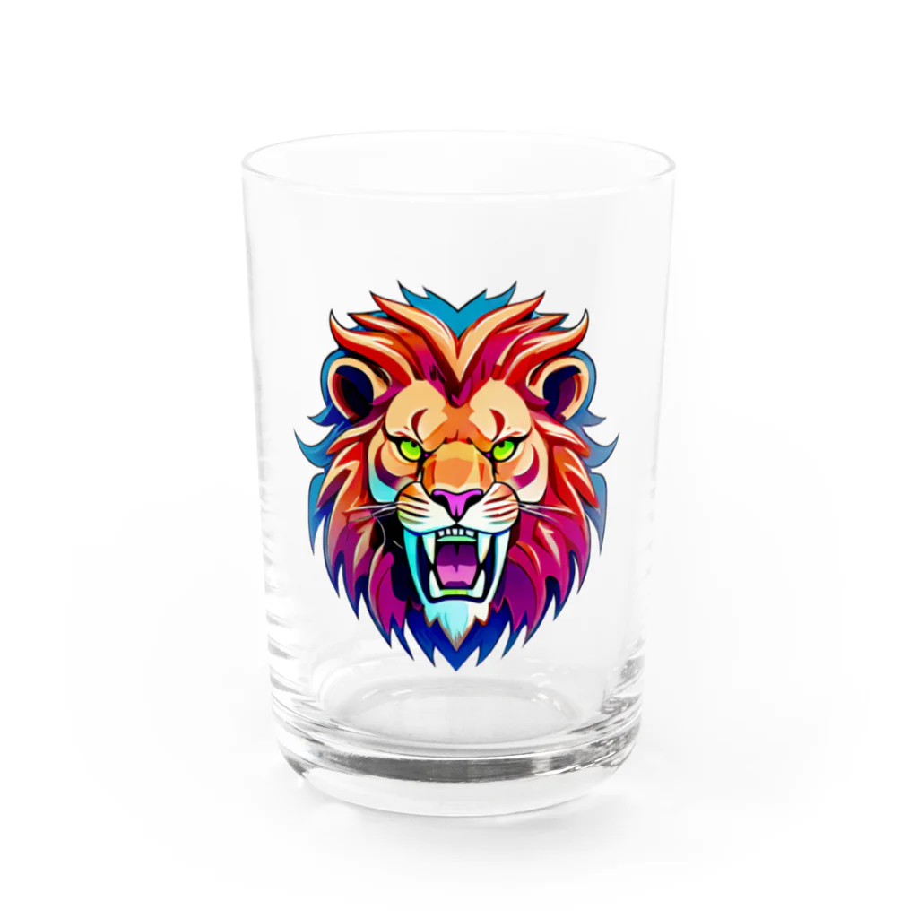 uncle-Toshiの吠えるライオン Water Glass :front