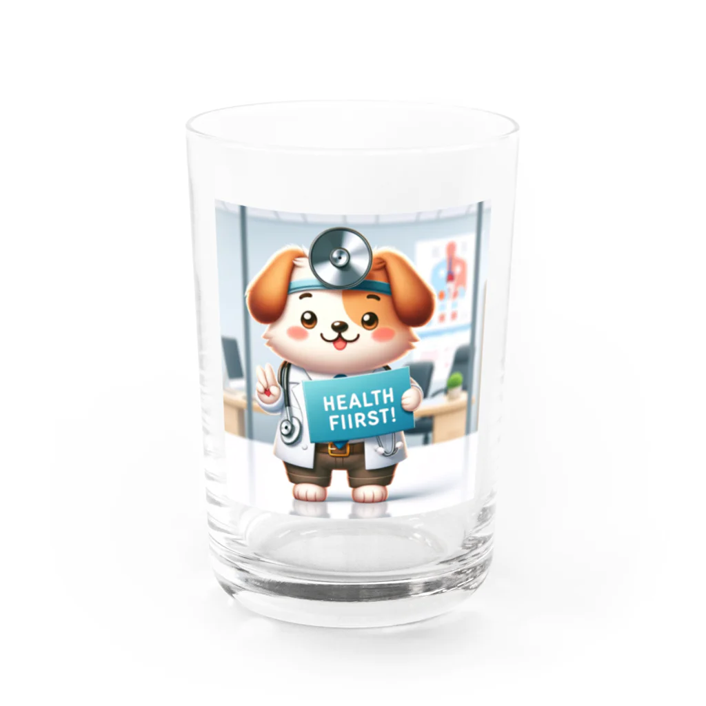 はらの健康第一の犬 Water Glass :front