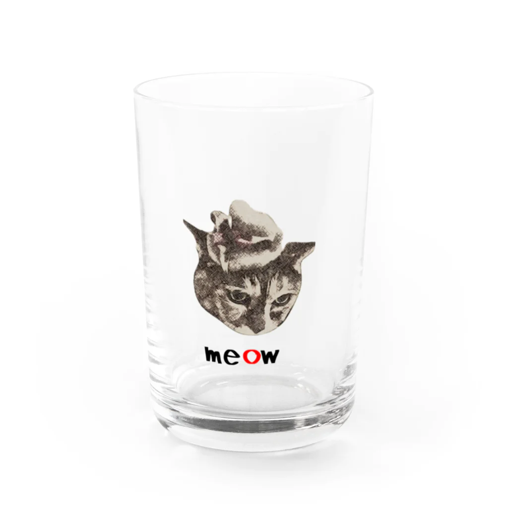 ギジトラ猫のフクちゃんのキジトラ猫のフクちゃん Water Glass :front