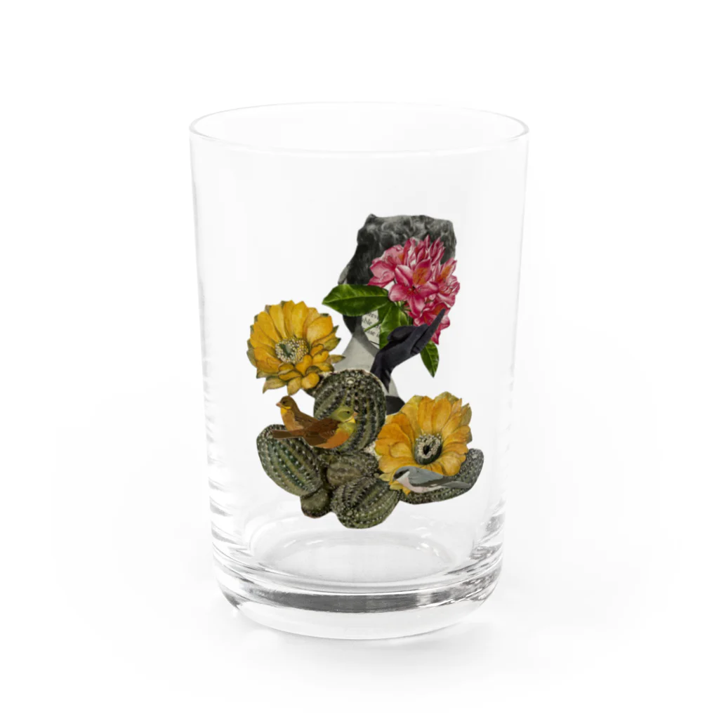 komeの花と鳥 Water Glass :front