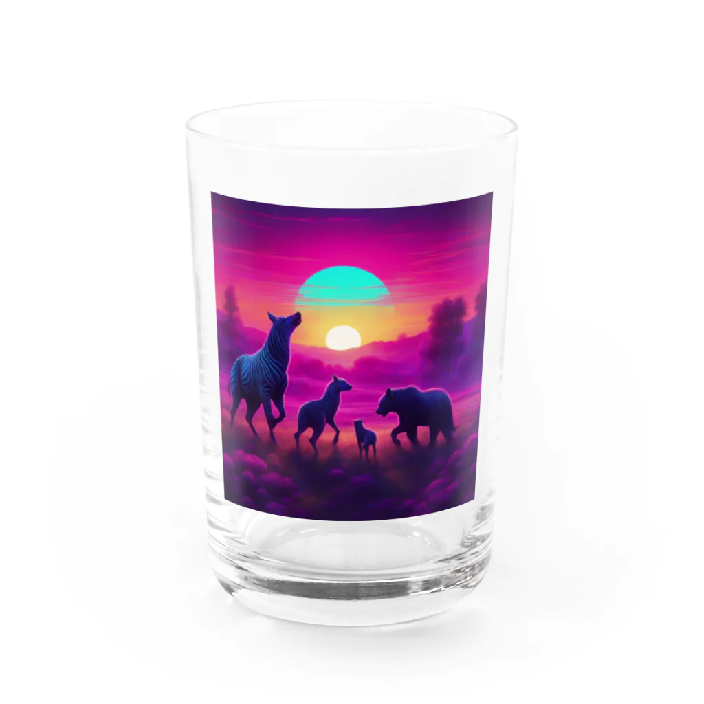 tagosakunの夜明けの草原の舞踏 Water Glass :front