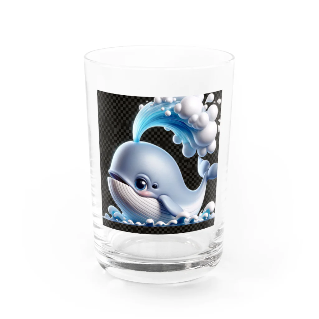 rakittoの潮ふきクジラのモン太 Water Glass :front