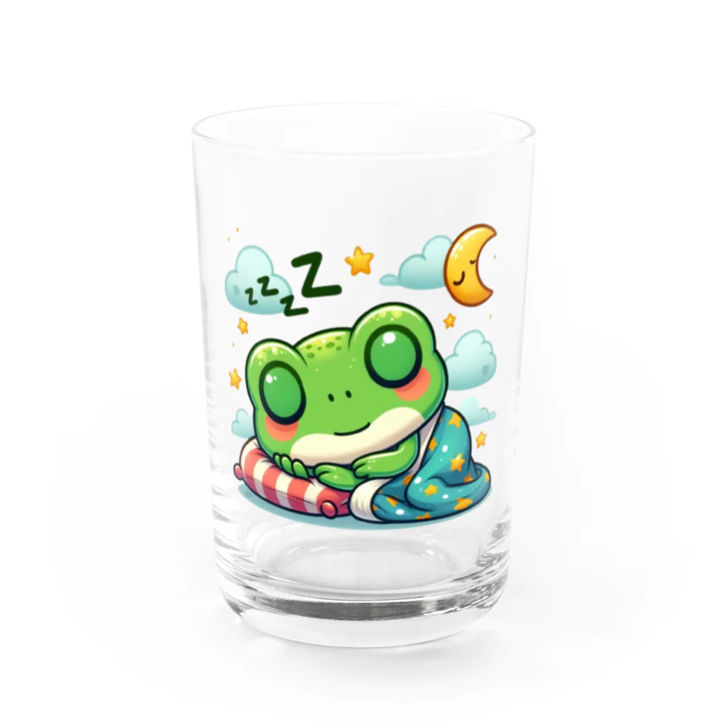 Shiba_IncのSleeping frogs(熟睡する蛙) Water Glass :front