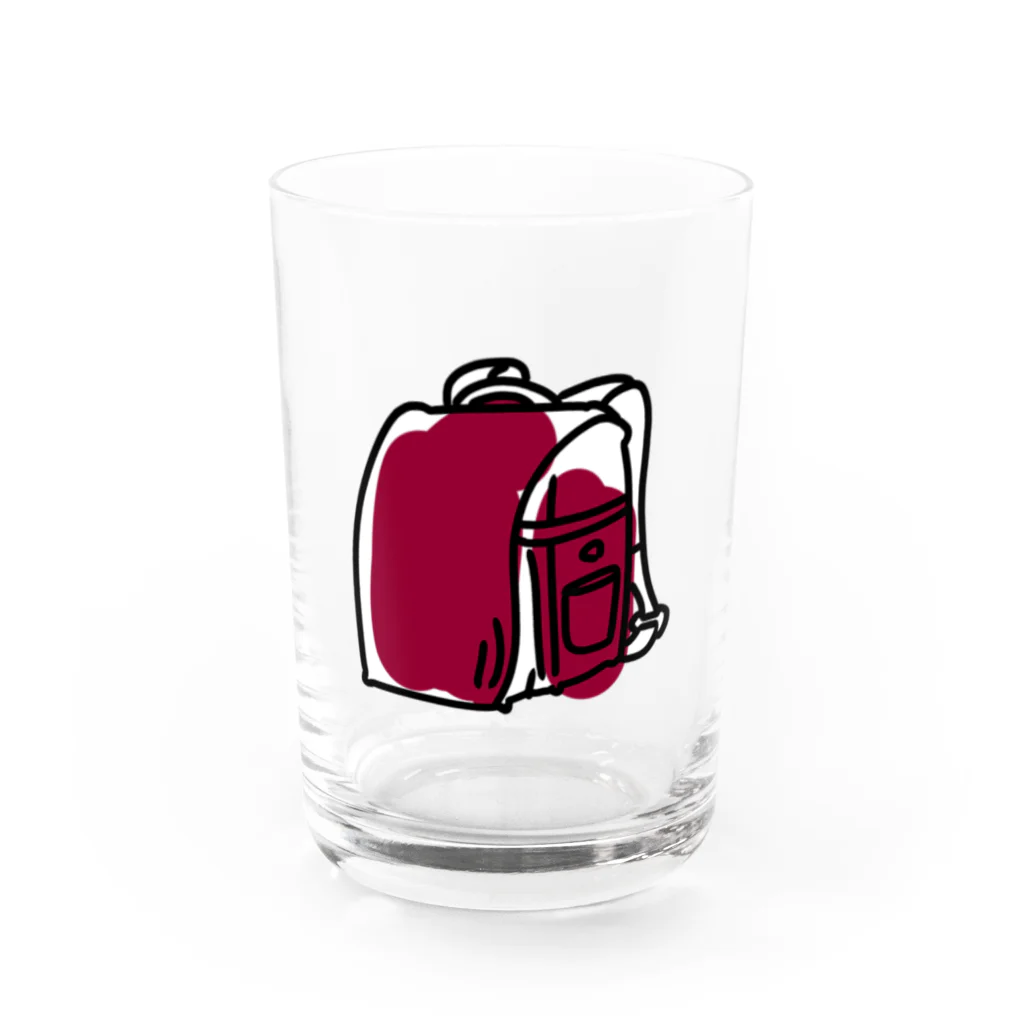 タカのどきどき赤いランドセル Water Glass :front