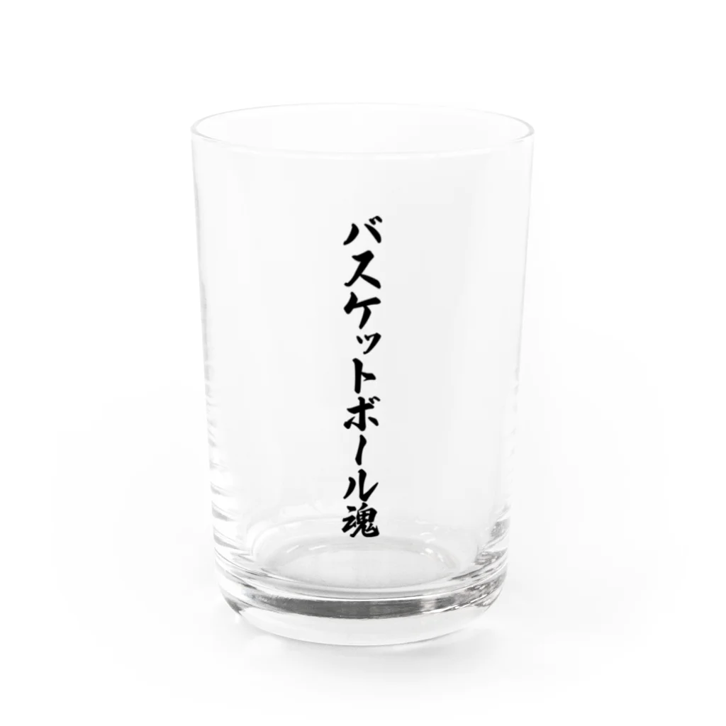 着る文字屋のバスケットボール魂 Water Glass :front