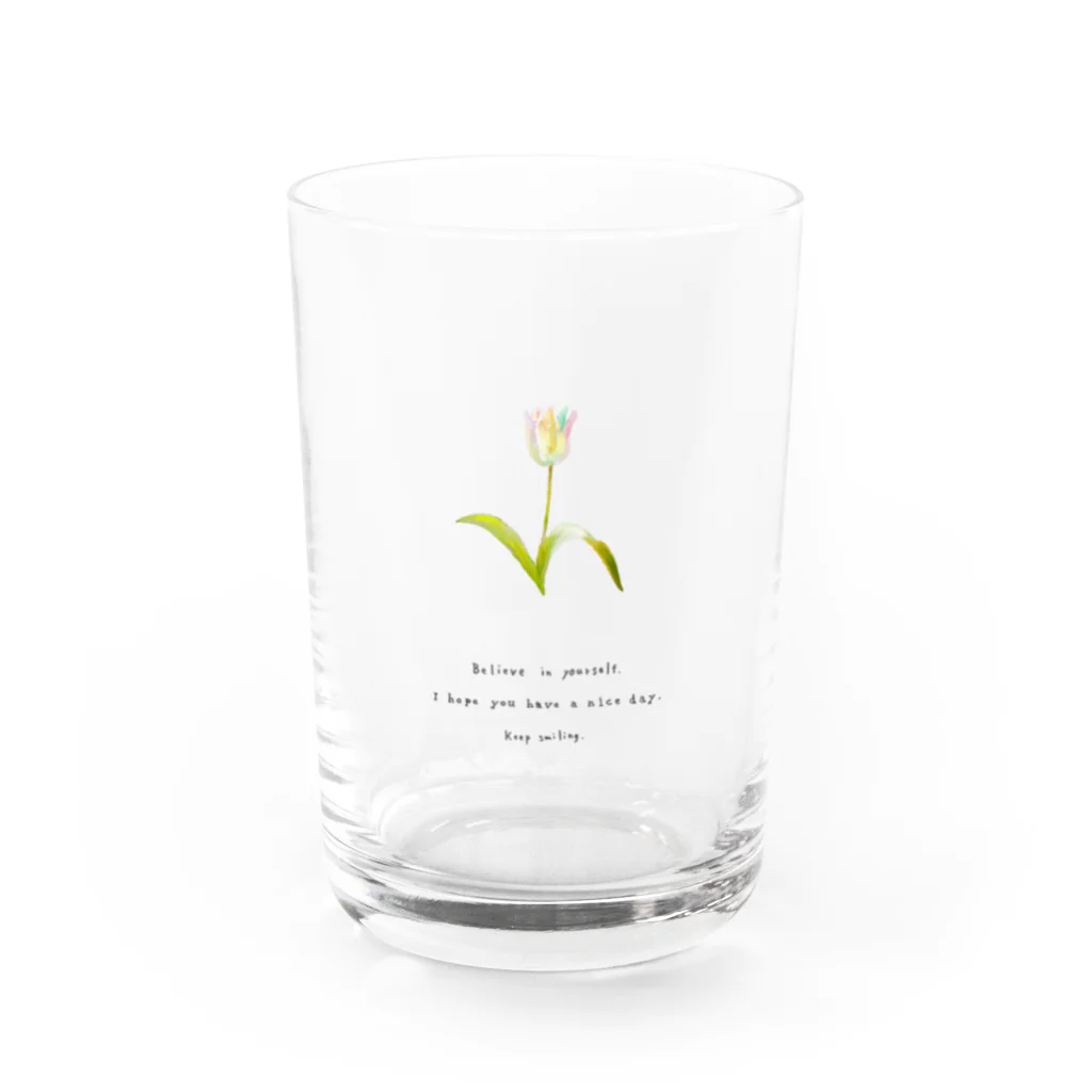 rilybiiの虹色チューリップ Water Glass :front