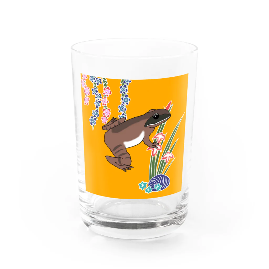 就労支援A型 ONE STEP | ワンステップの紅型シリーズ　リュウキュウアカガエル Water Glass :front