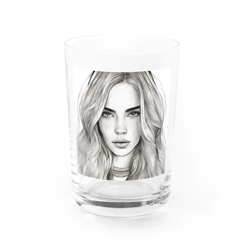 Olivi　Styleの外国人女性の顔 Water Glass :front