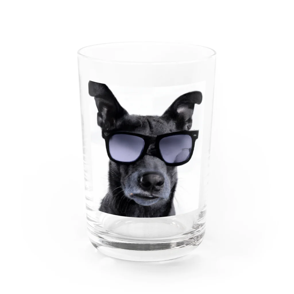 dogstagram.jpのサングラスをかけた犬 Water Glass :front