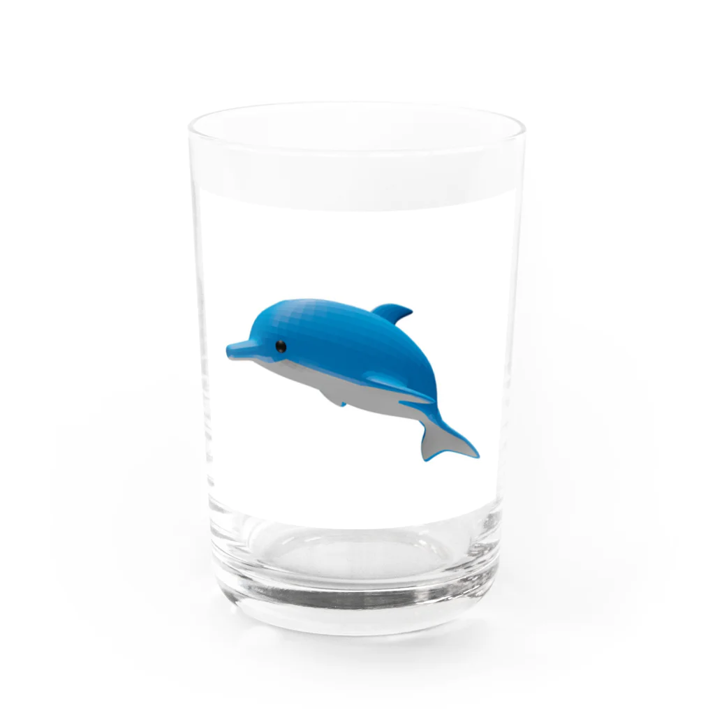 渦のおみせやさんのローポリなイルカくん Water Glass :front