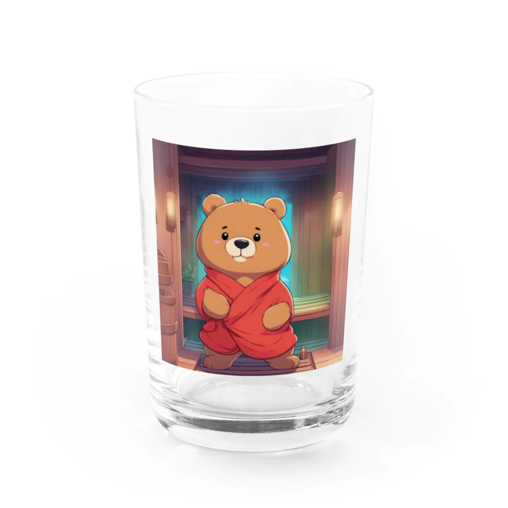 mildparkmanのサウナテディベア Water Glass :front