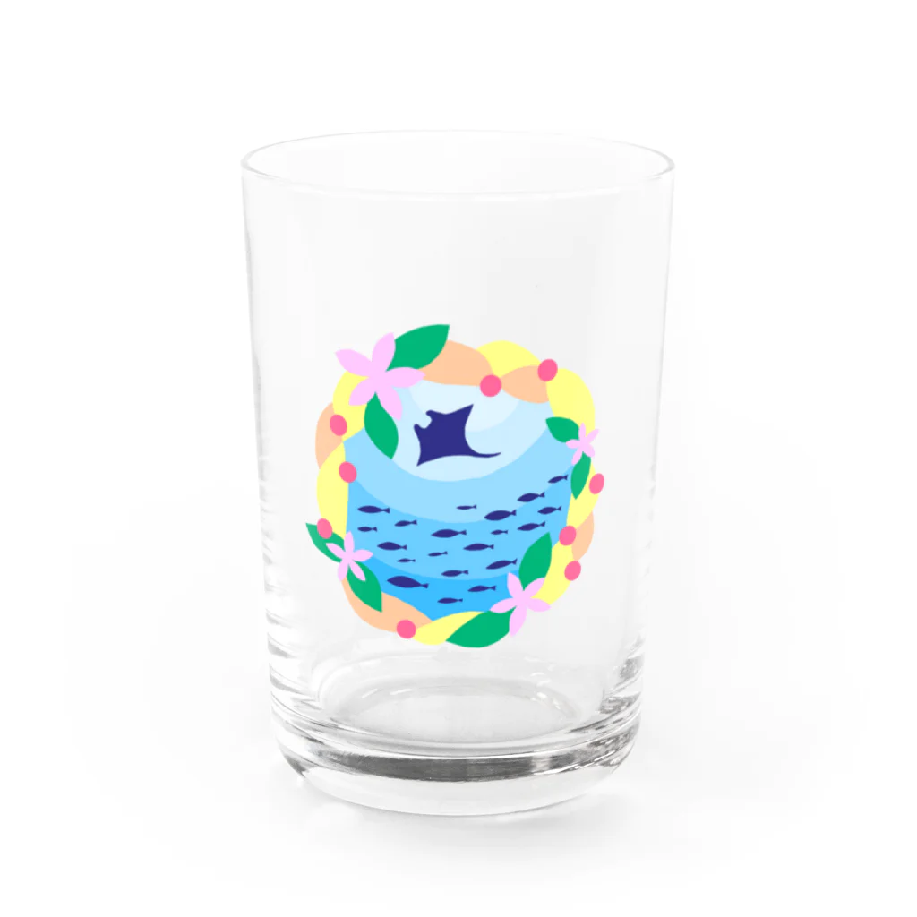 r0no527のリースとお魚たち Water Glass :front