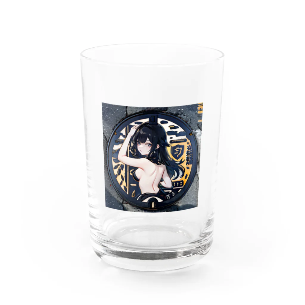 E16のマンホール美女 Water Glass :front