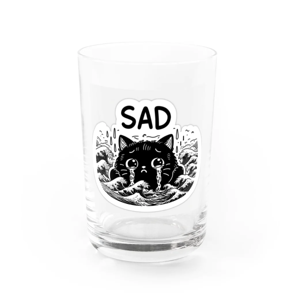 blackcatmaxの悲しみの黒猫 Water Glass :front