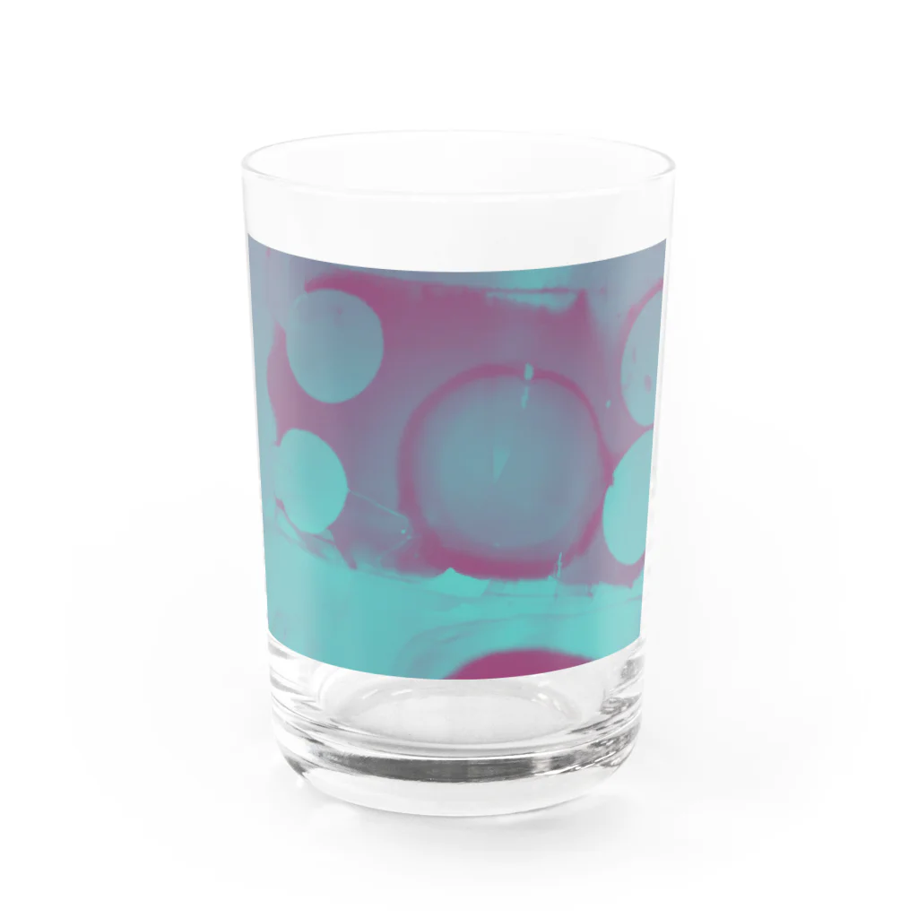 青町ねおんの水滴　ピンク×グリーン Water Glass :front