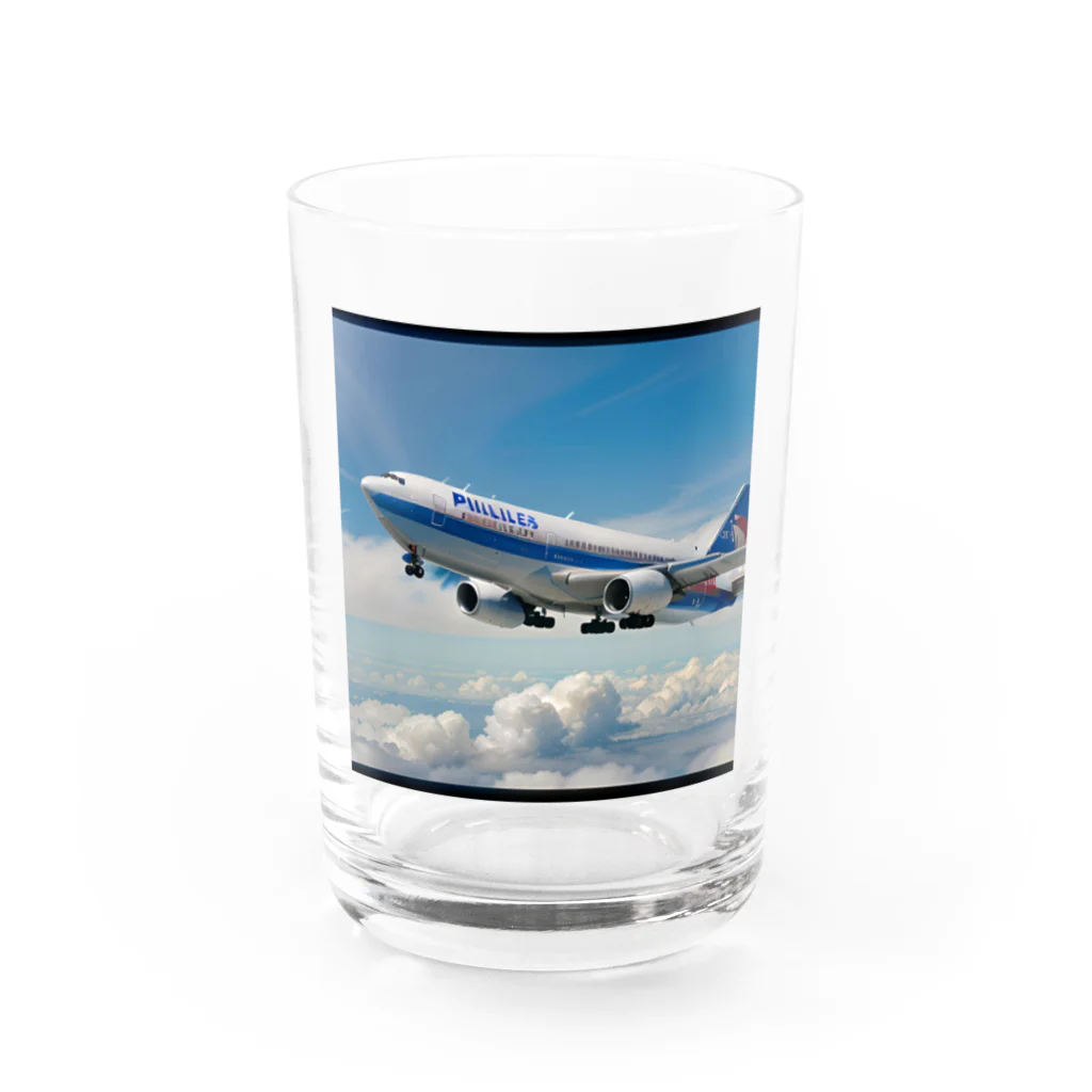 あかいはちのフィリピンの旅客機 Water Glass :front