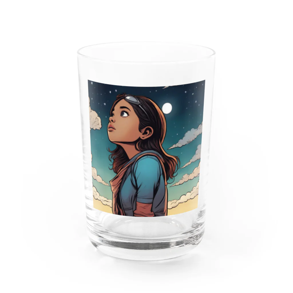 PanHanaChanのThe girl who looks at the sky Water Glass :front