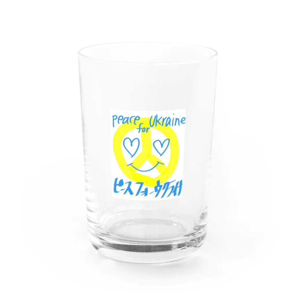 ピース フォー ウクライナのウクライナちゃん Water Glass :front