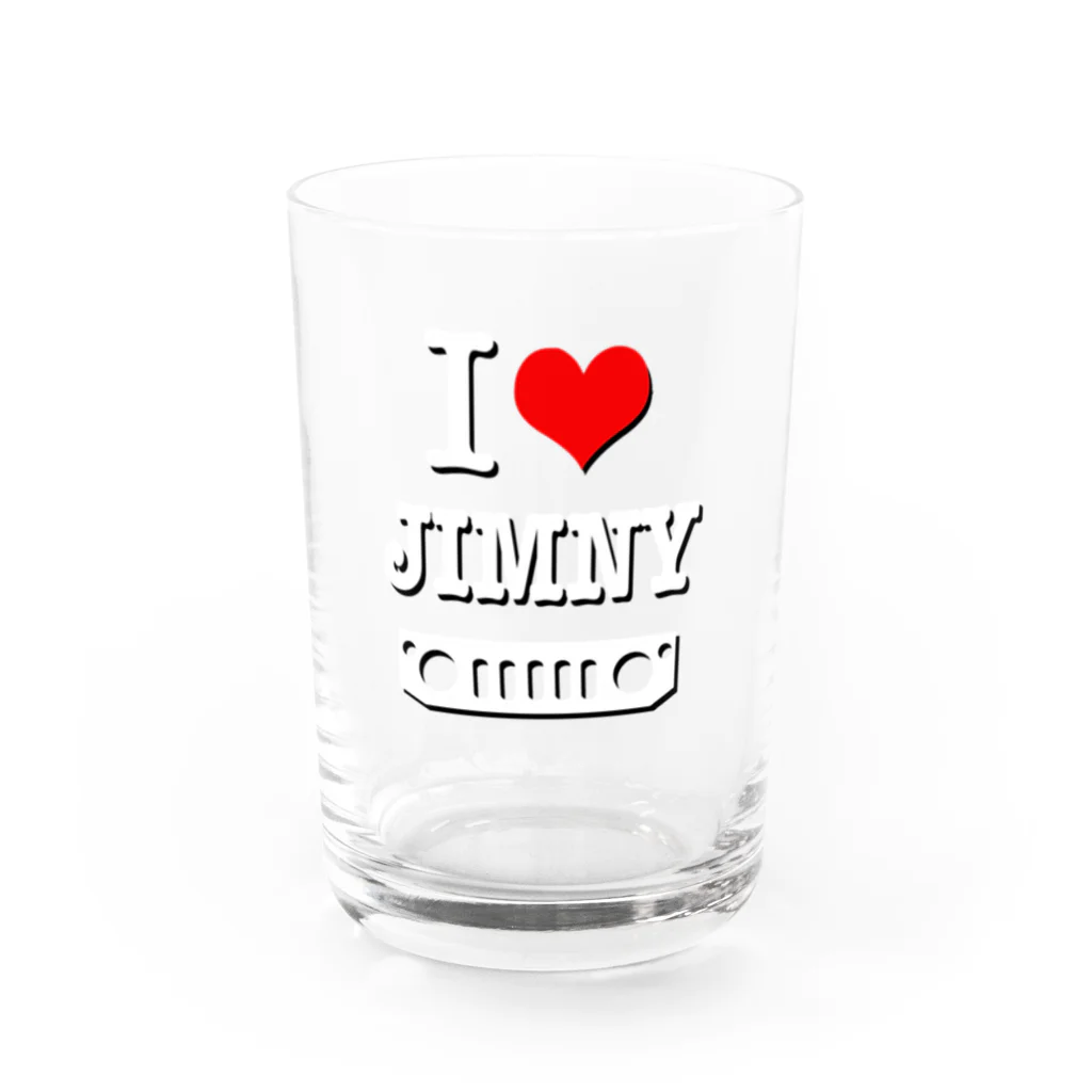 おもしろいTシャツ屋さんのI LOVE JIMNY ジムニー Water Glass :front