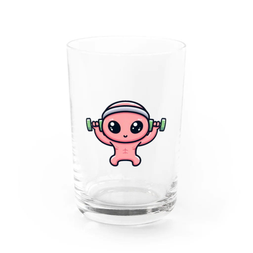 おふざけの筋トレ宇宙人 Water Glass :front