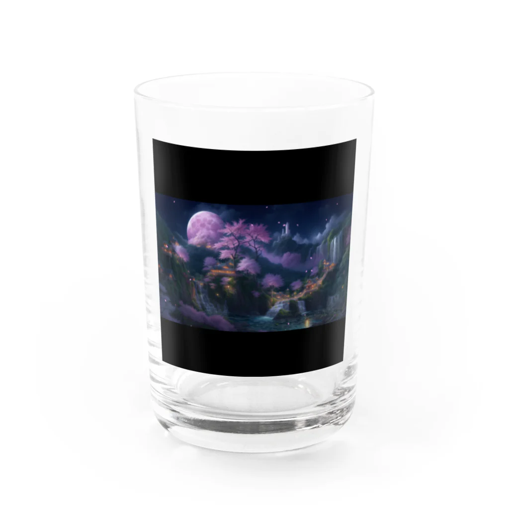 ココロ葉shopの古風な夜桜 Water Glass :front