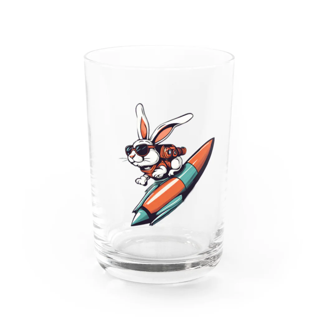 ロケットうさぎのロケットうさぎ　ミッション遂行 Water Glass :front