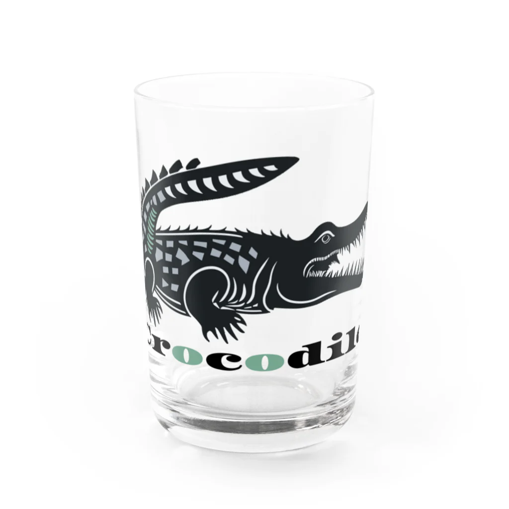 ファンシーTシャツ屋のクールでワイルドなあなたを魅了するクロコダイル Water Glass :front