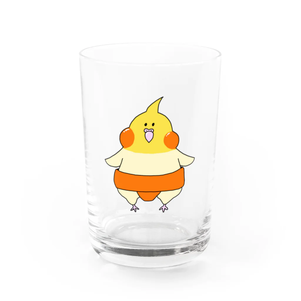 モチモチ力士部屋のオカメ力士 Water Glass :front