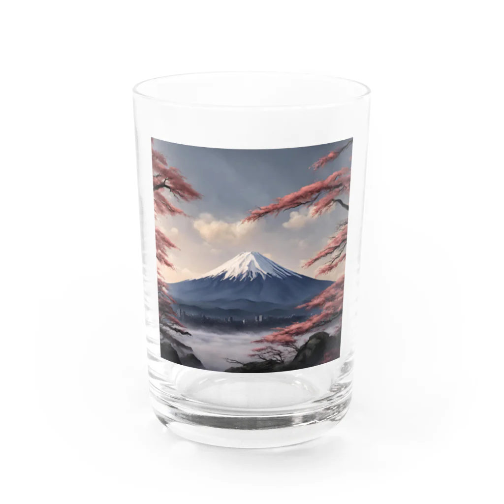 Pekotaroの富士 Water Glass :front