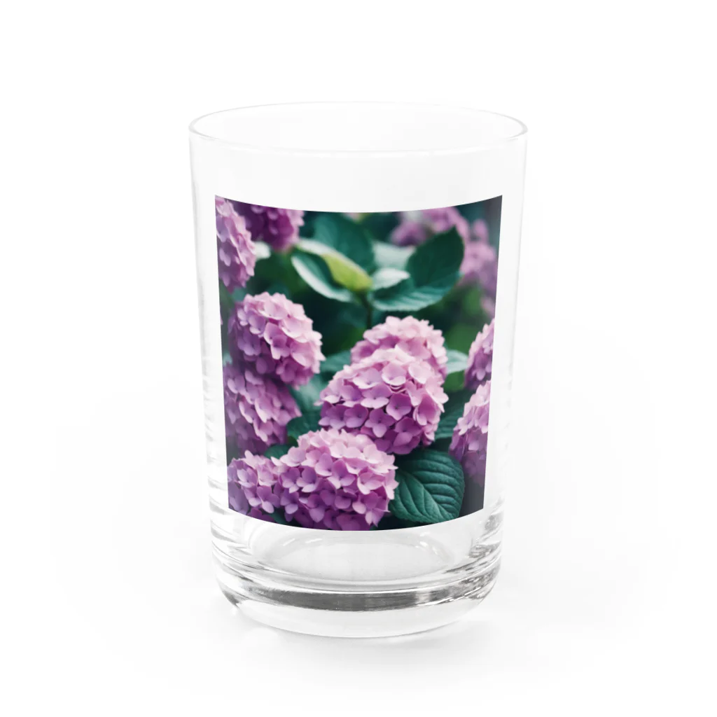 neat55のアジサイの球状の花房 Water Glass :front