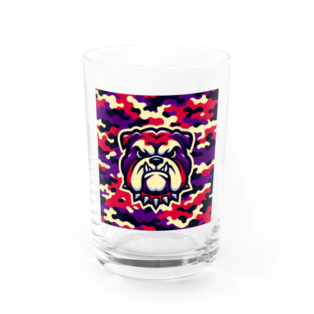 迷彩キャラクター工房の迷彩ブルドッグ Water Glass :front