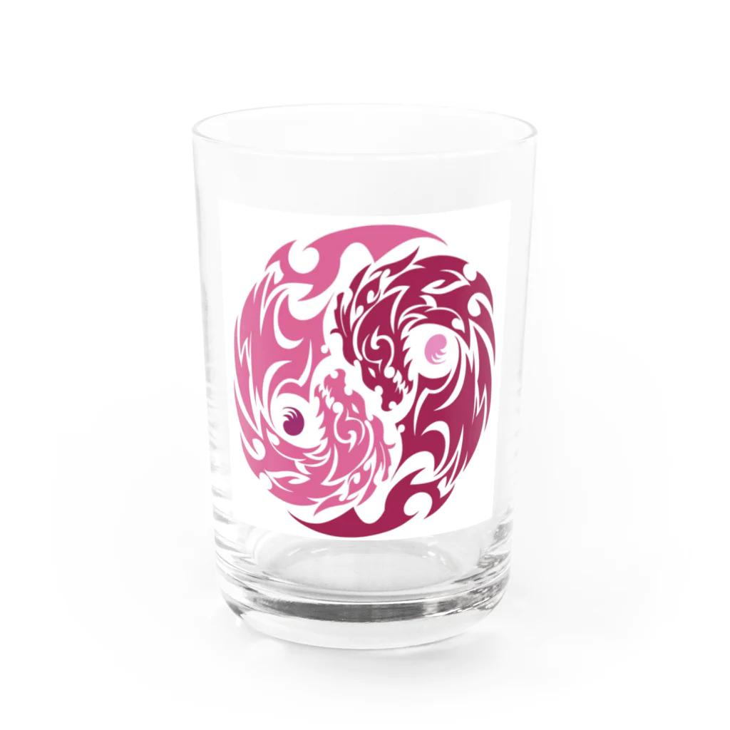 【公式】東京陰陽塾の式神・龍 赤バージョン Water Glass :front