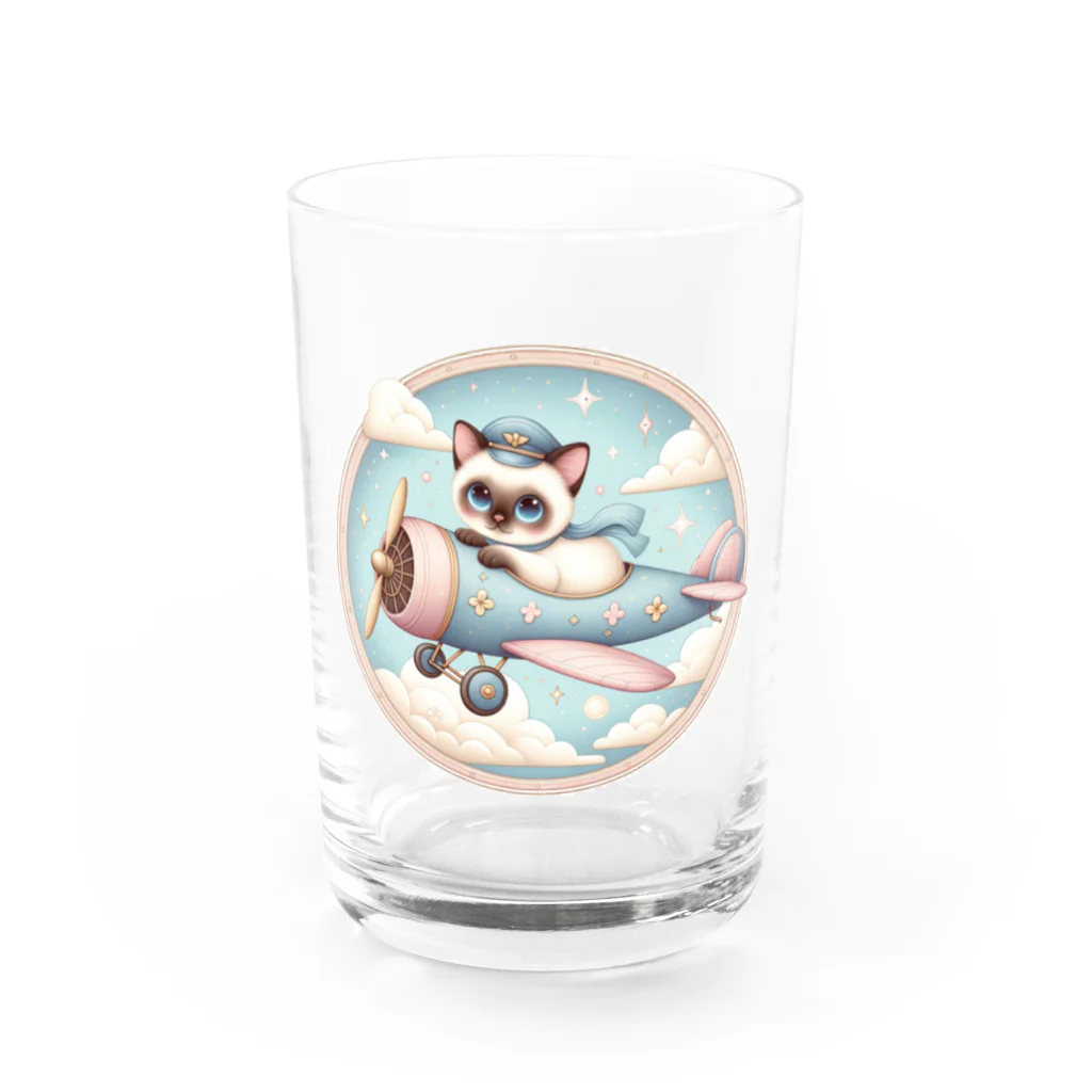 かわいいキャラクター・キュートパイロットのCUTIE PILOT SIAMESE　かわいい　ネコ　パイロット グラス前面