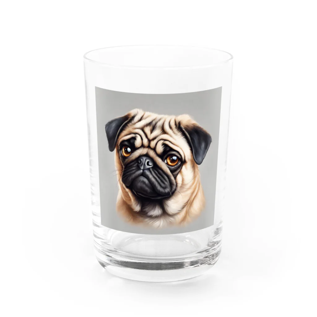 Hapirizeのパグりん Water Glass :front