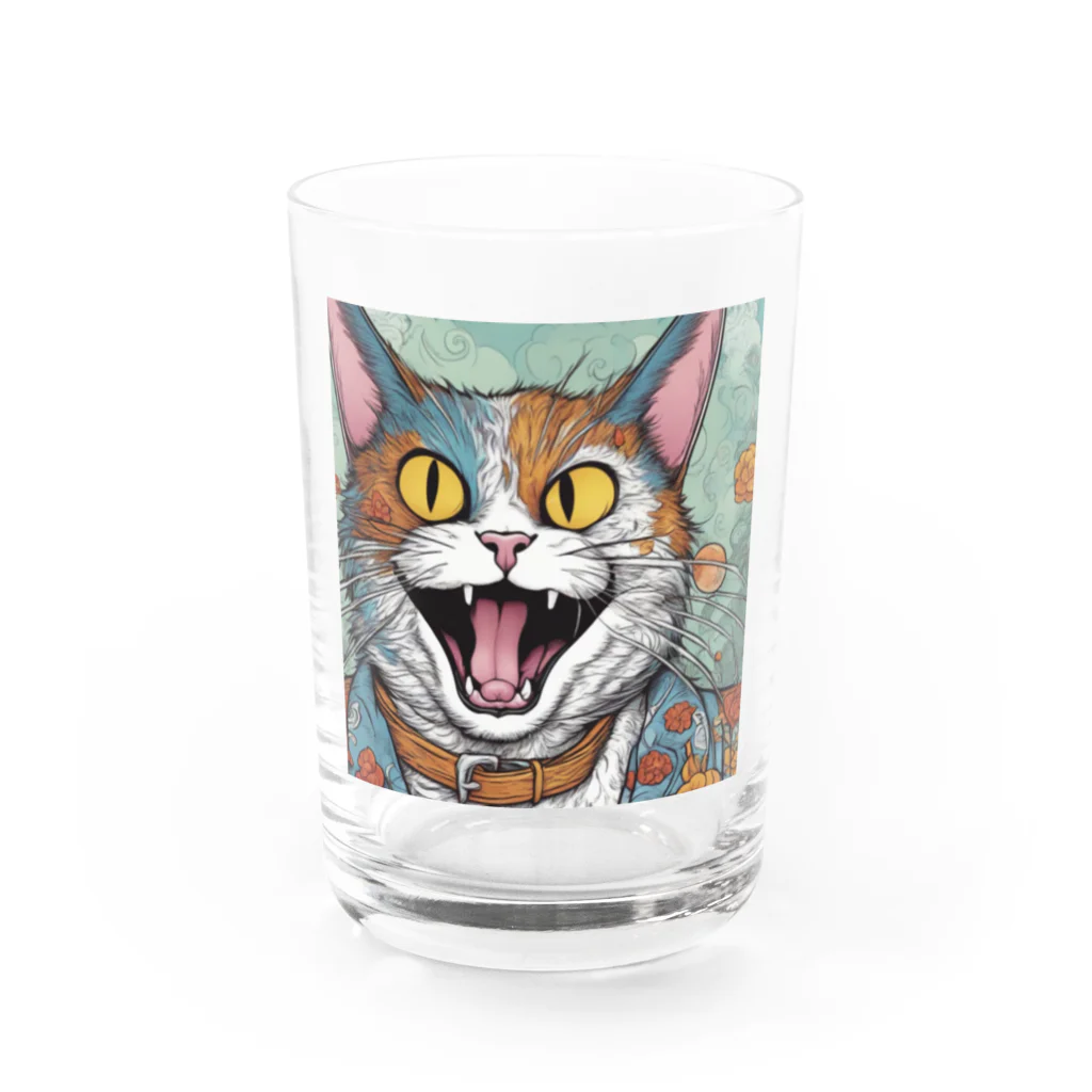 washi-and-washichanのゲス猫 Water Glass :front