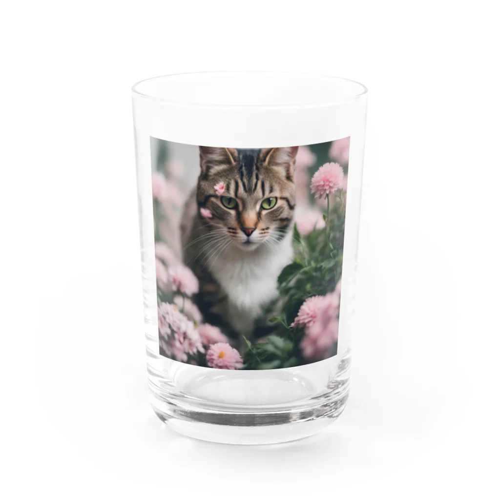tyu0972の猫と花 グラス前面