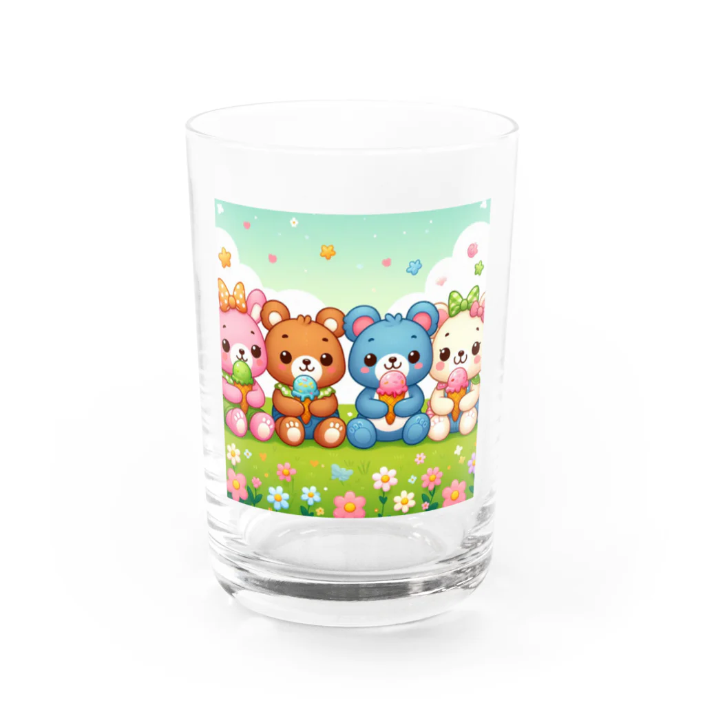 mitusan777の可愛いクマ４姉妹 Water Glass :front