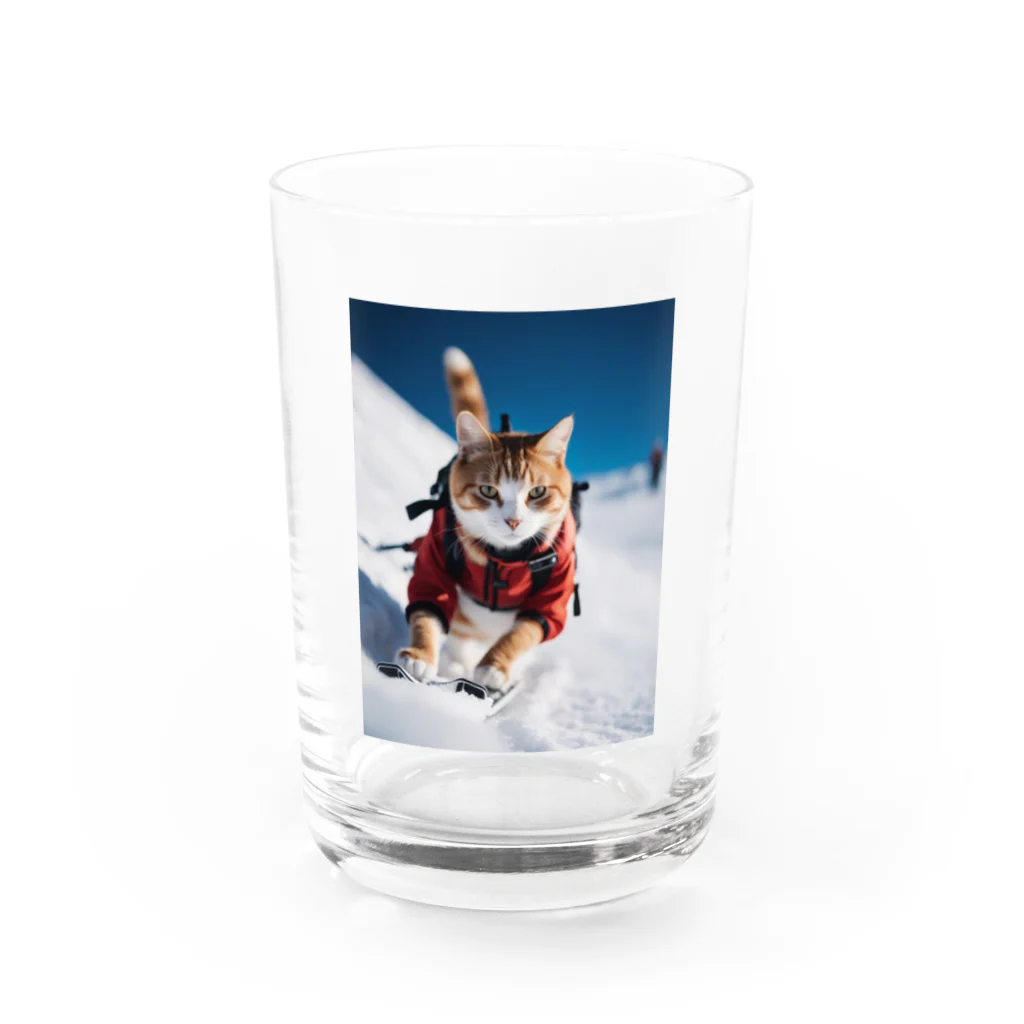 GoldCatの雪猫 Water Glass :front