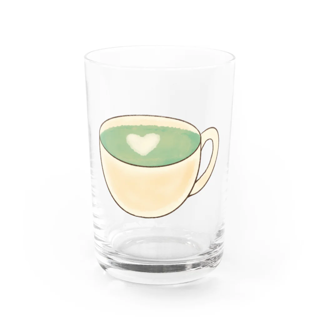 orange_honeyの抹茶オレ　ワンポイント Water Glass :front