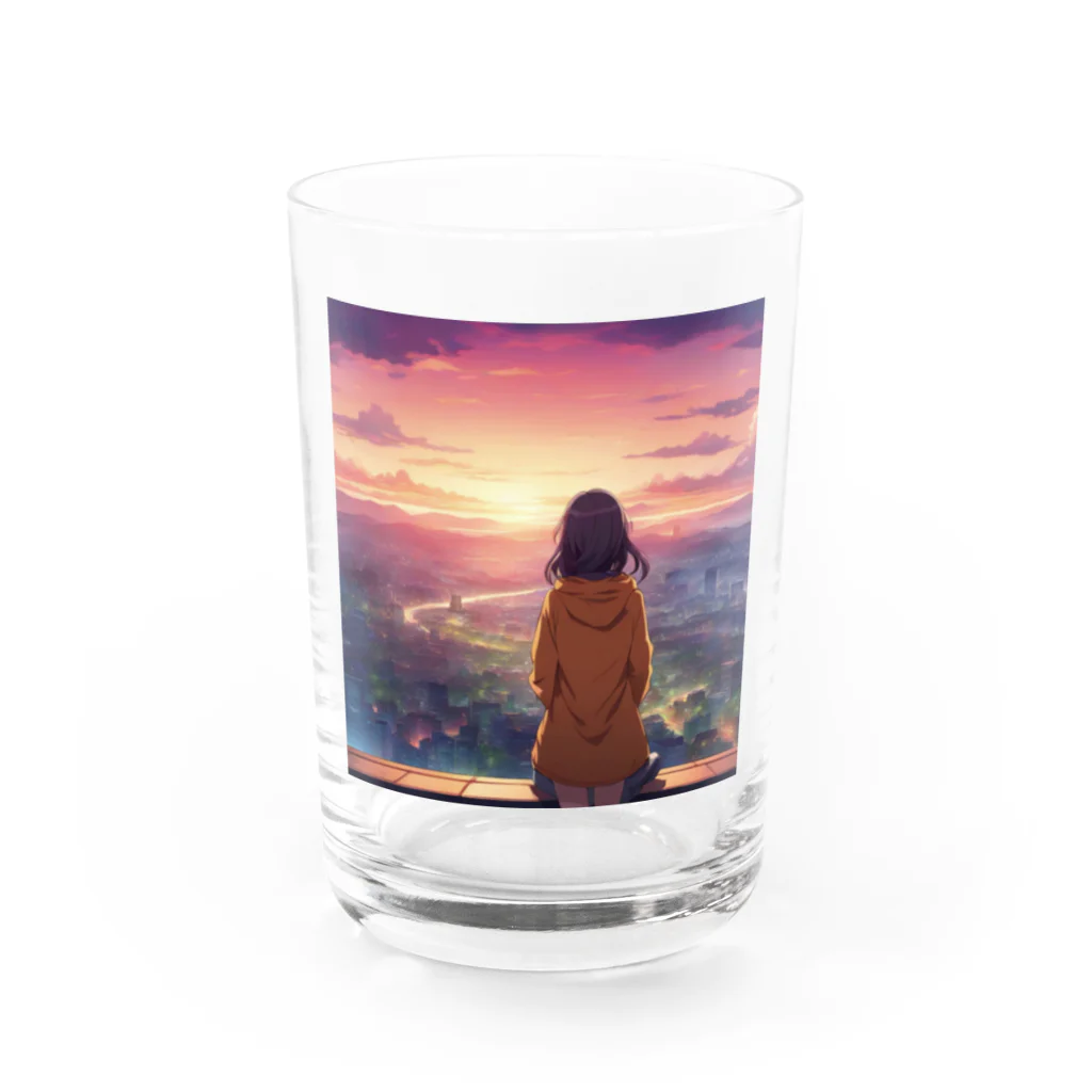 241028mada-mumeinadezaina-の女性の後ろ姿 Water Glass :front