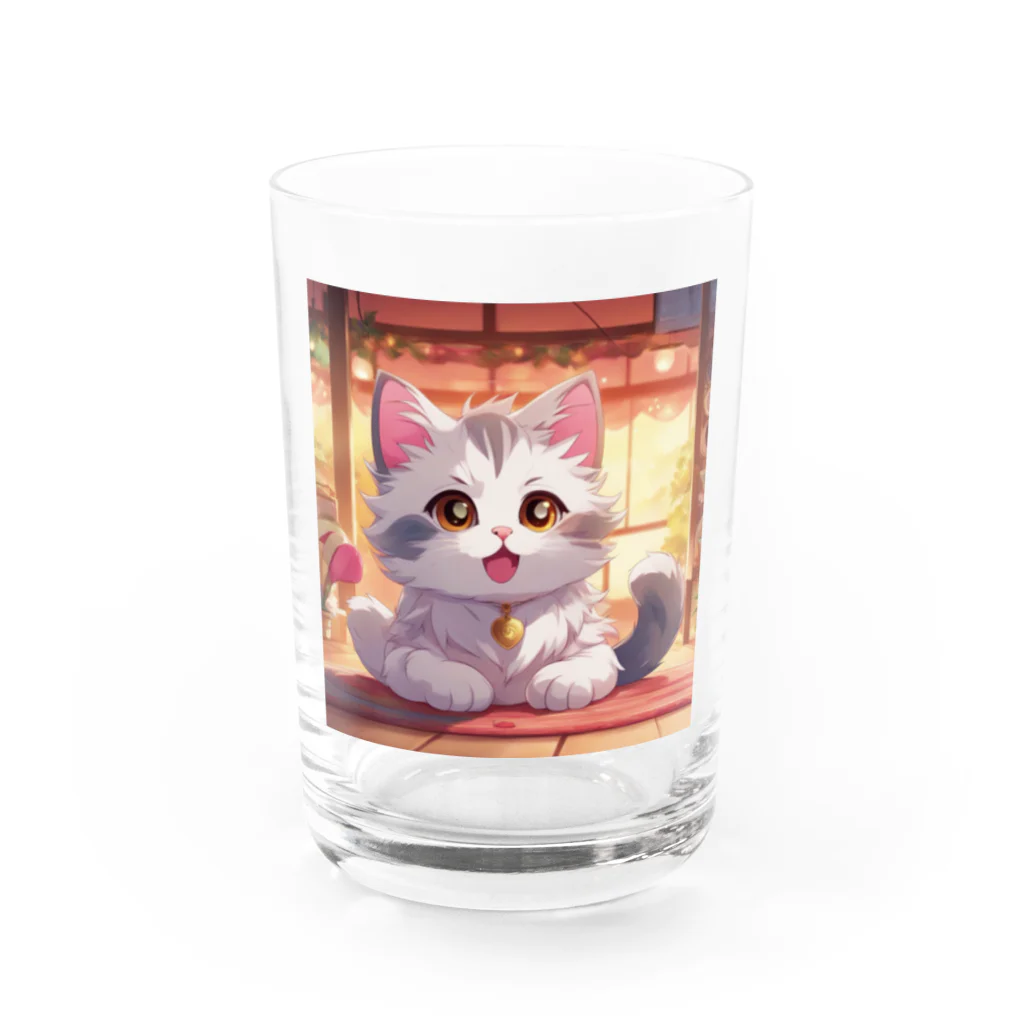 kuromasu_yuzuの夕焼けにゃんにゃん Water Glass :front