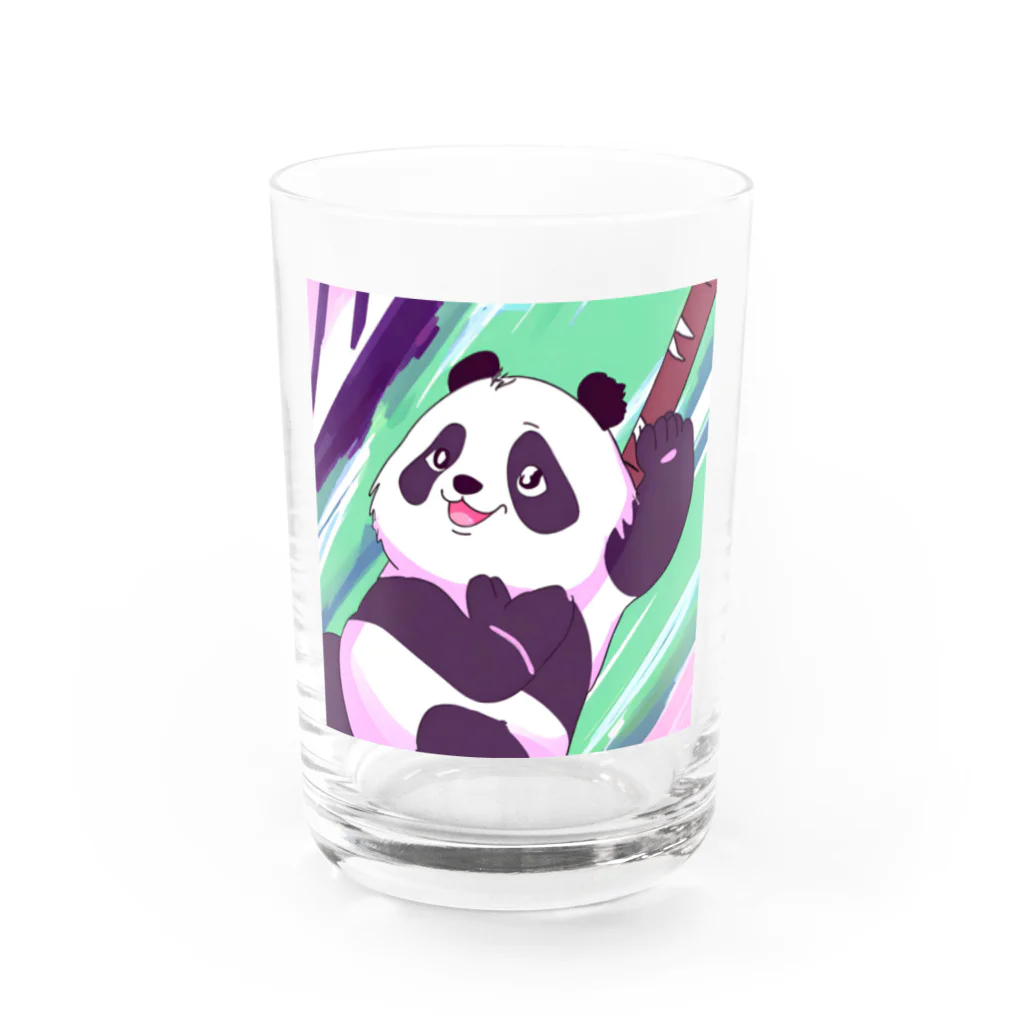 カラフルパンダズのパステルパンダちゃん Water Glass :front