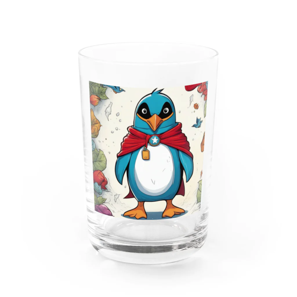 hypudgyのヒーローペンギンB Water Glass :front