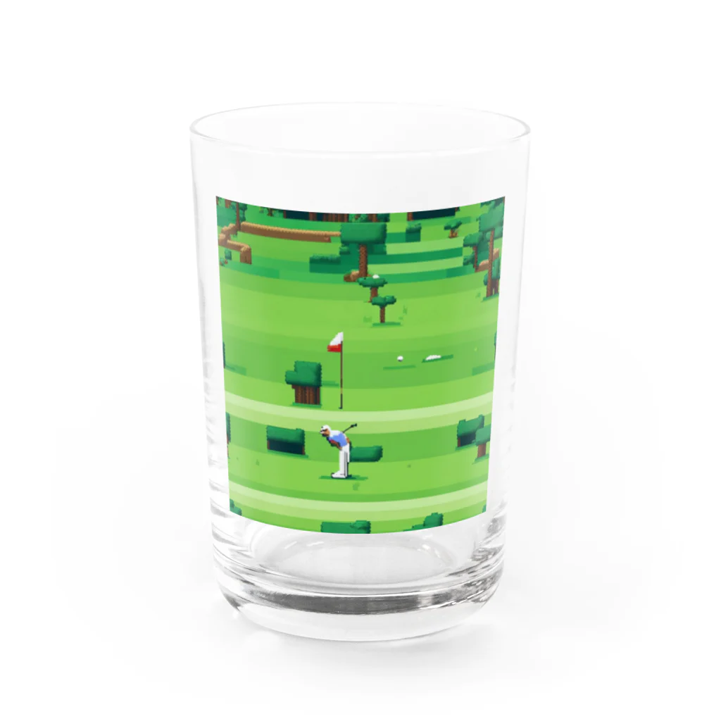 クロスクリエイティブのゴルフをするゴリラ Water Glass :front