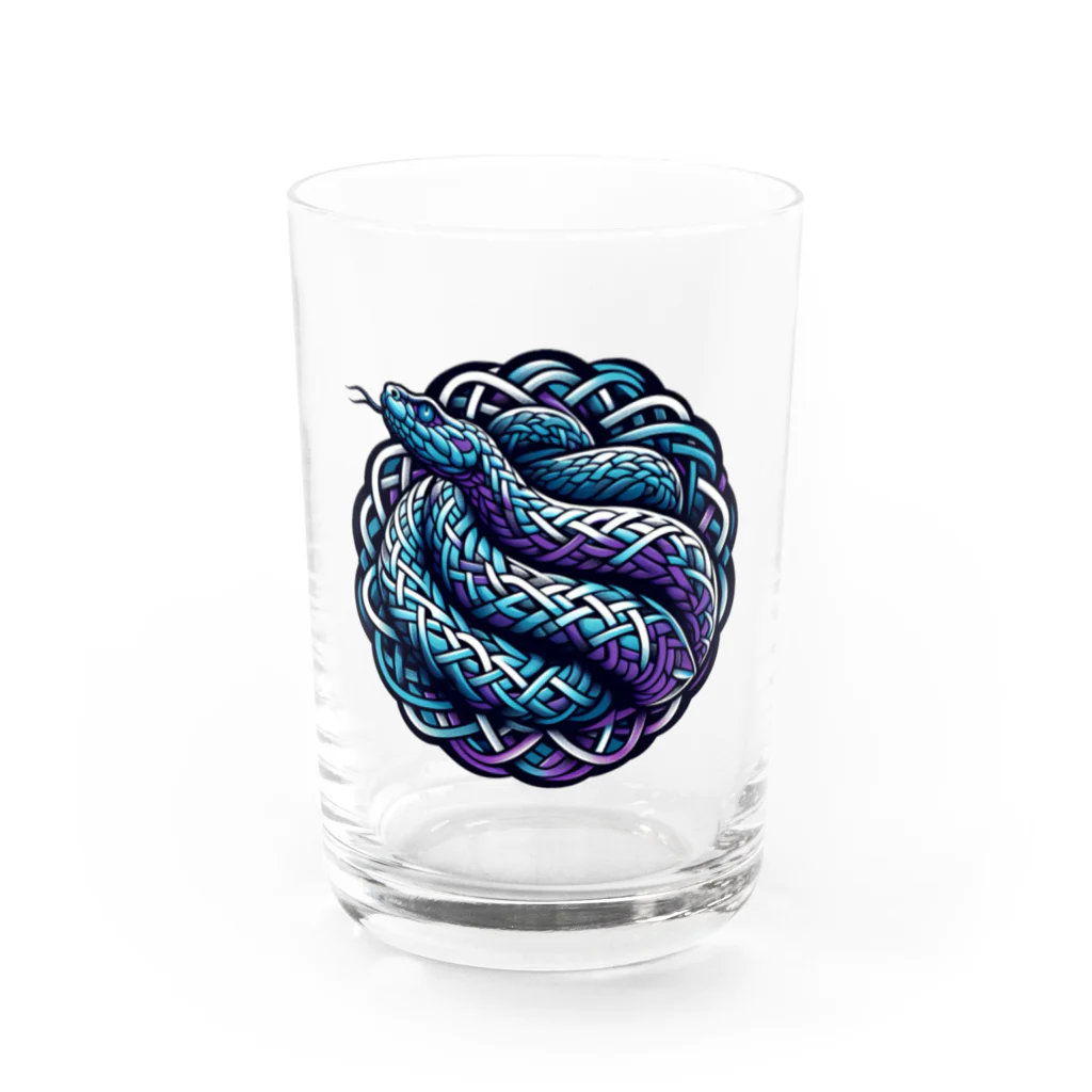 アニマルのりまきのBlue snake 2 Water Glass :front