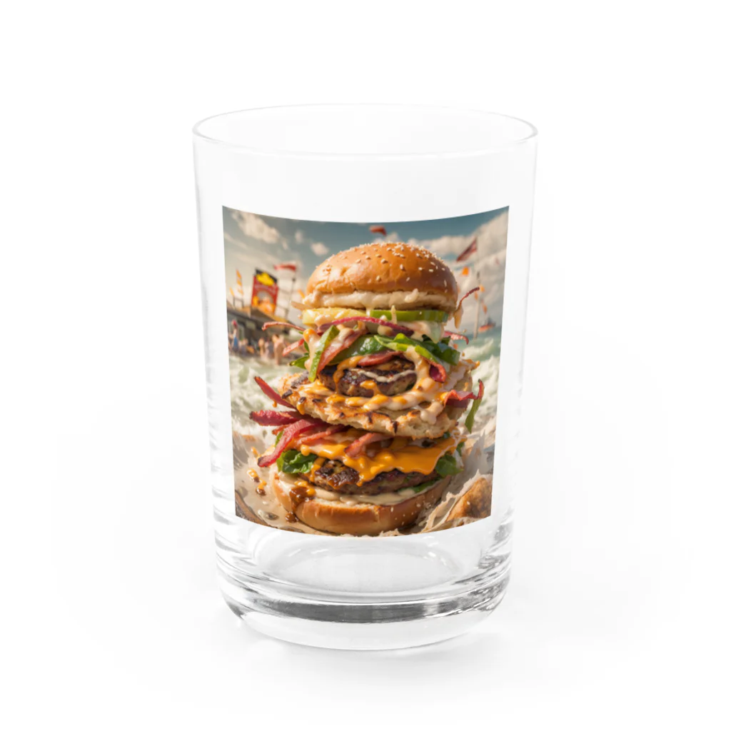 ken16のバーガーちゃん Water Glass :front