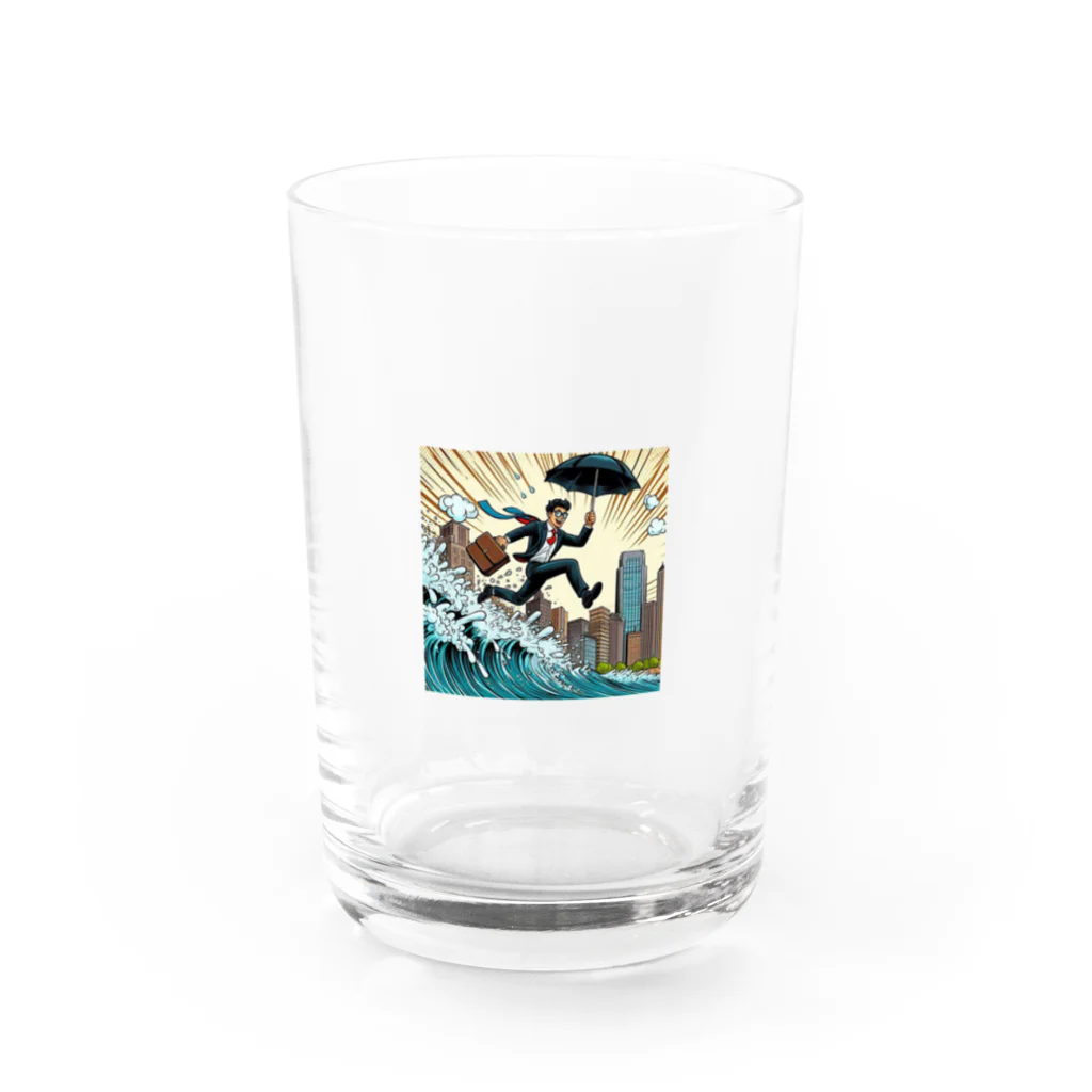 inu_mo_kuwanaiの会社を飛べ！ Water Glass :front